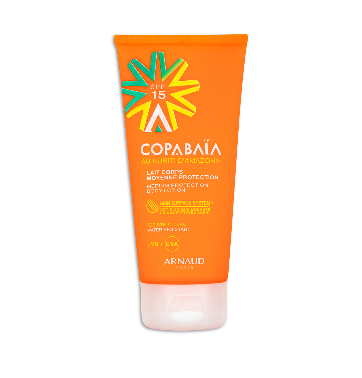 Loción corporal protección media SPF15