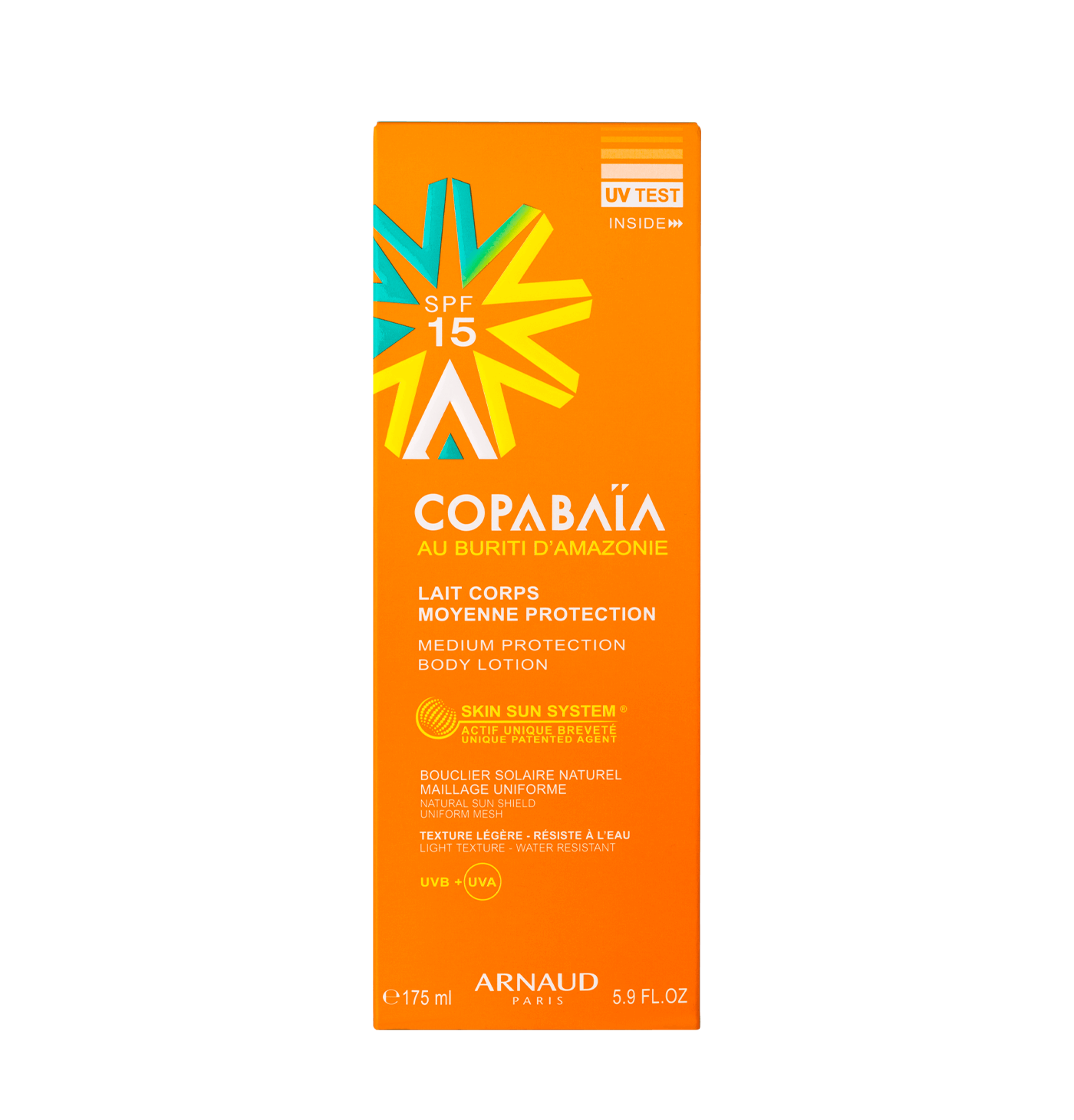 Loción corporal protección media SPF15